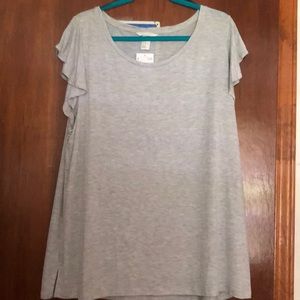 H&M Tops - NWT H&M Grey Ruffled Sleeve Shirt H&M Tops - NWT H&M Grey Ruffled Sleeve Shirt
